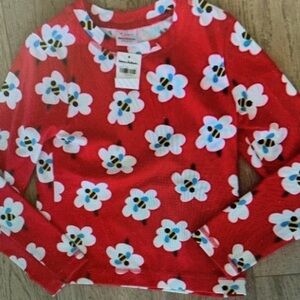 Kids Red Floral Swim Top